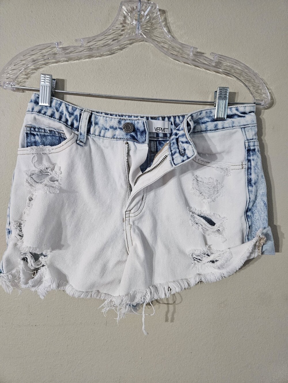 Vervet Acid Wash Distressed Jean Shorts Small